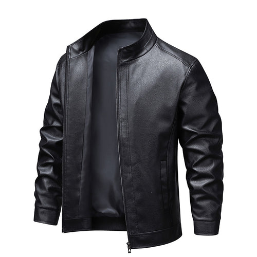 Herren Premium-Kunstleder-Blousonjacke mit Verdecktem Zwei-Wege-Reißverschluss & Rippbündchen Echoarchiv