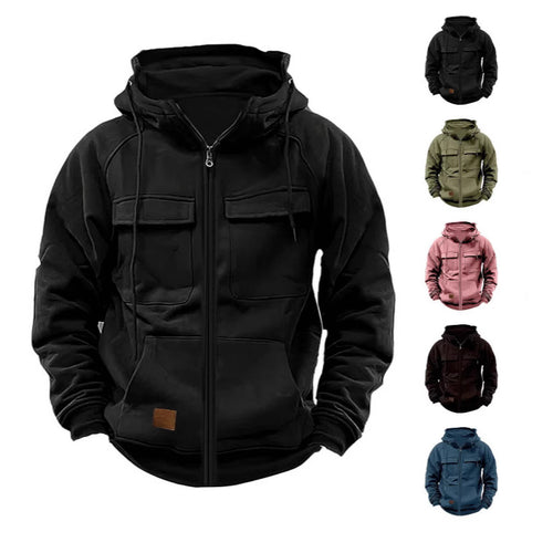 Herren Fleecejacke mit hohem Kragen und praktischen Taschen Echoarchiv