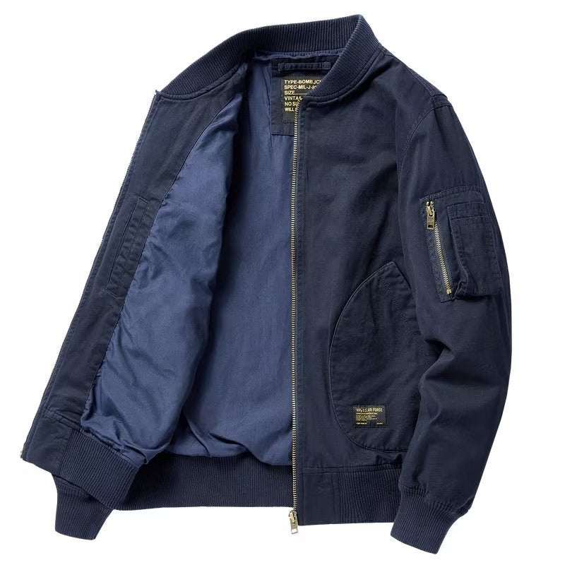 Herren Bomberjacke im Utility-Stil mit Ärmel‑Tasche und Rippbündchen Echoarchiv