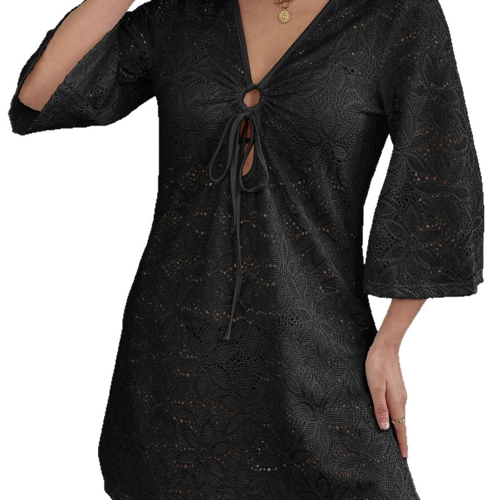 Damen Häkel-Strandkleid mit tiefem V-Ausschnitt Echo Archiv