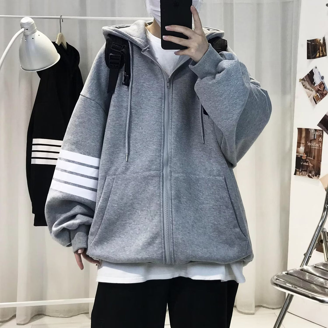Unisex Bequeme Oversized Kapuzenjacke mit strukturiertem Design – Taviero