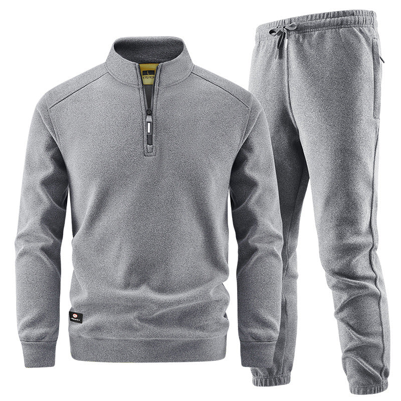 Herren Fleece-Trainingsset mit Stehkragen und Elastikbund Echo Archiv