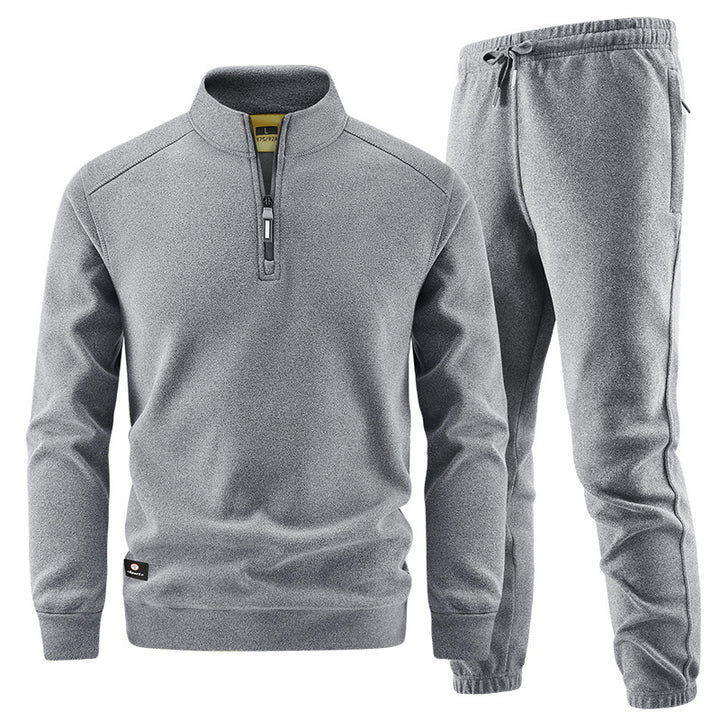 Herren Fleece-Trainingsset mit Stehkragen und Elastikbund Echo Archiv