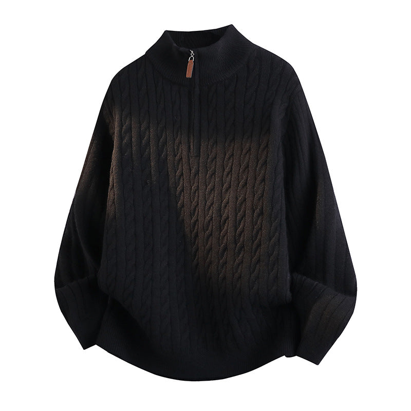 Damen Modischer Strickpullover mit Stehkragen und Reißverschluss Echo Archiv