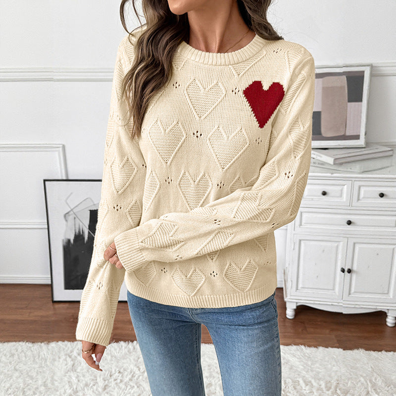 Damen Strickpullover mit Herzmuster Echo Archiv