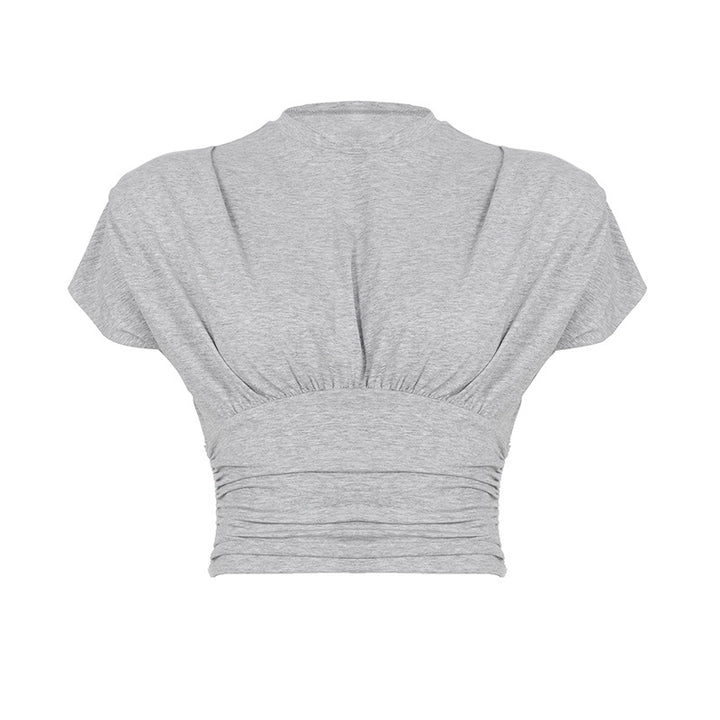Damen lässiges Oversized T-Shirt mit elastischem Bund und Raffung Echo Archiv