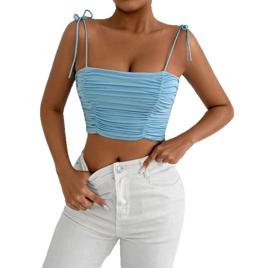 Damen Crop-Top mit Raffungen und verstellbaren Trägern Echo Archiv
