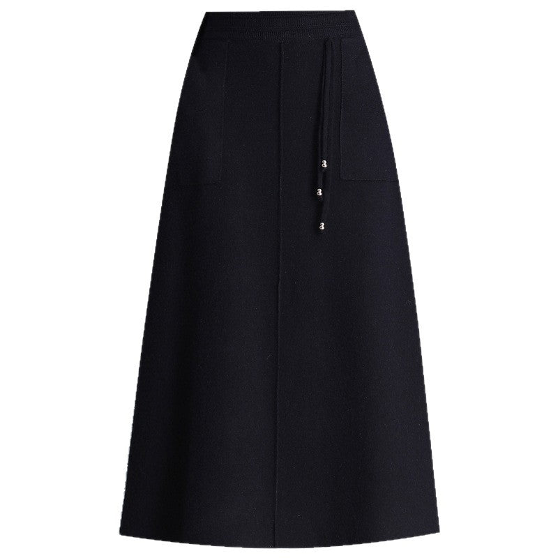 Damen Weit geschnittener Midi-Rock mit praktischen Taschen Echo Archiv