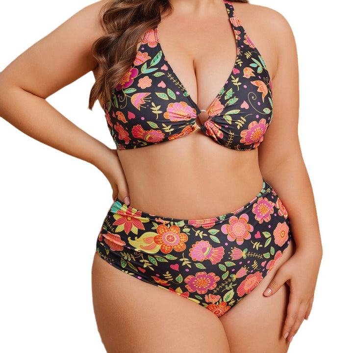 Damen Hoch tailliertes Bikini-Set mit floralem Muster Echo Archiv