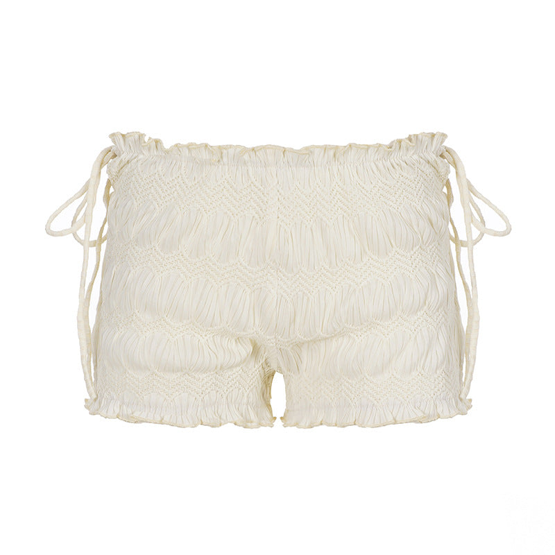 Damen luftige Shorts mit elastischem Bund und Bindeakzenten Echo Archiv