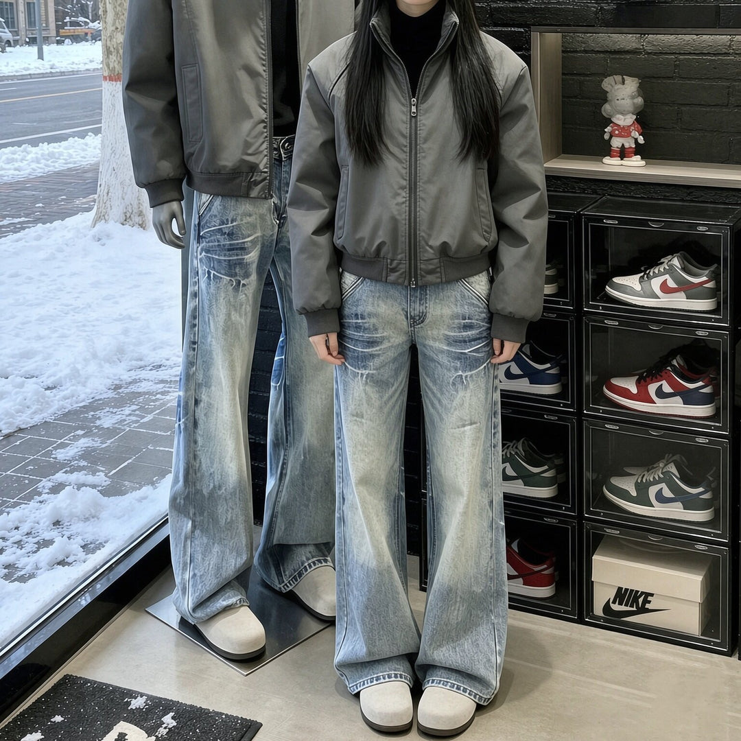 Damen Weitgeschnittene Denim-Hose Echoarchiv