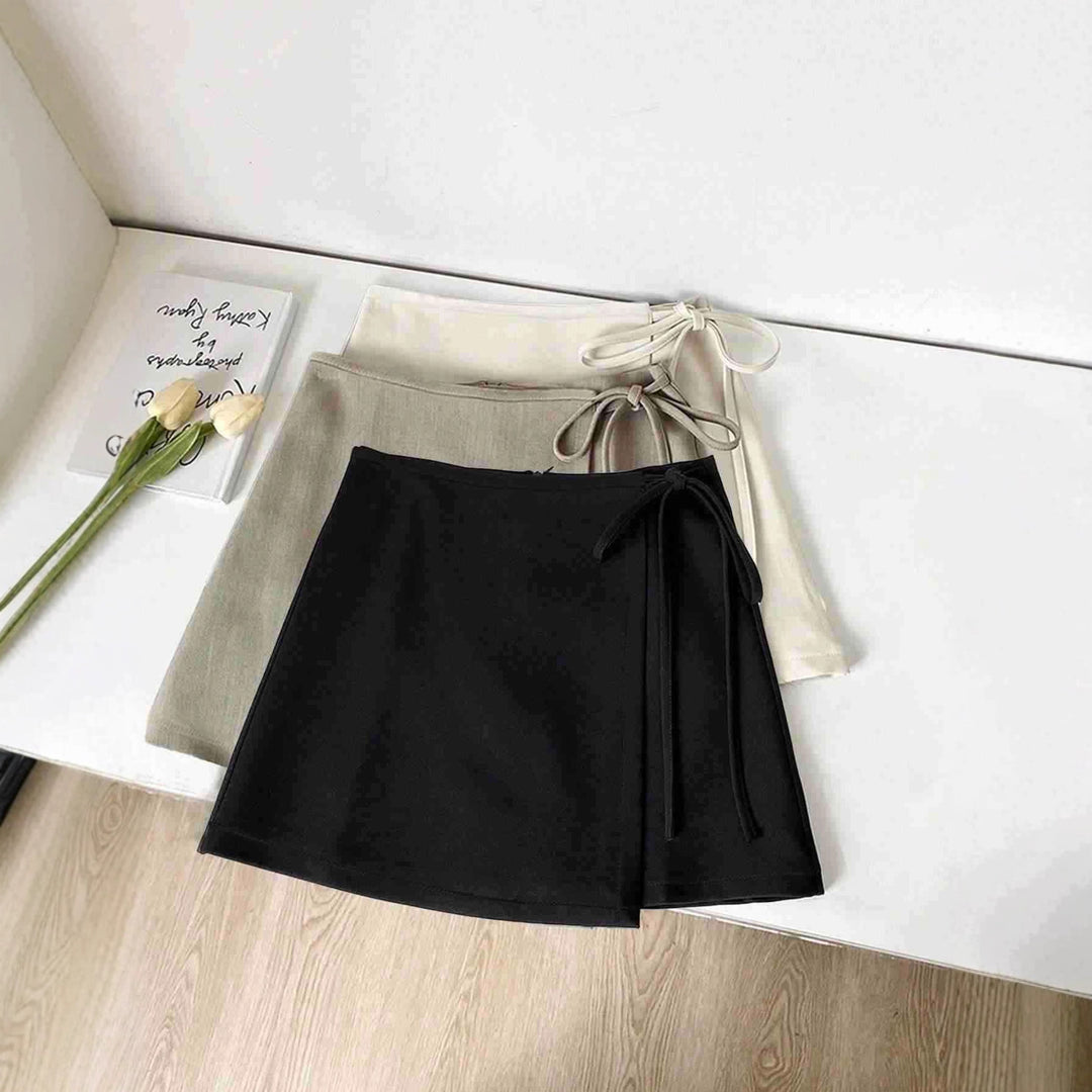 Damen Wickelrock aus hochwertigem Leinenstoff mit eleganter Schleifenbindung Echo Archiv
