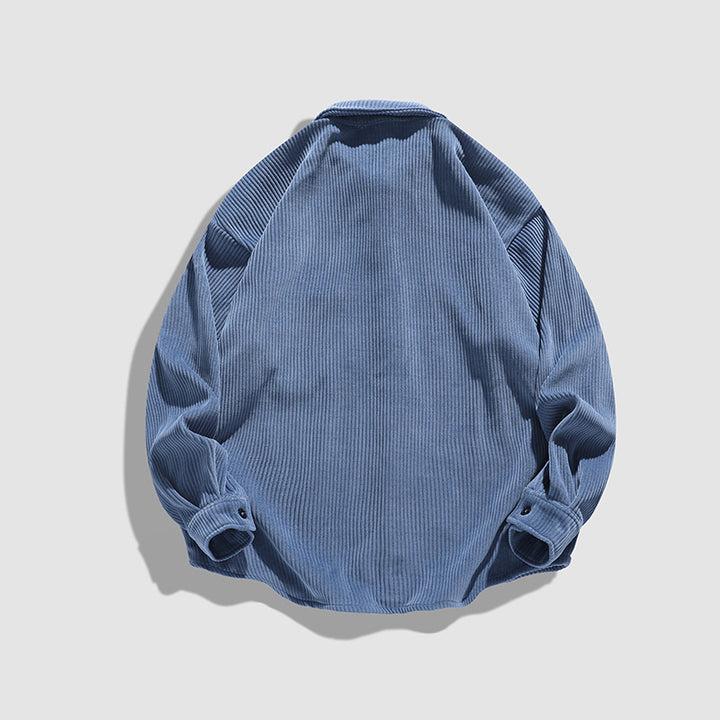 Herren Lässige Kordhemdjacke mit praktischen Brusttaschen Echoarchiv