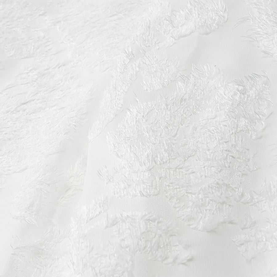 Damen transparente florale Jacquard-Bluse mit Hemdkragen und durchgehender Knopfleiste – Élovi