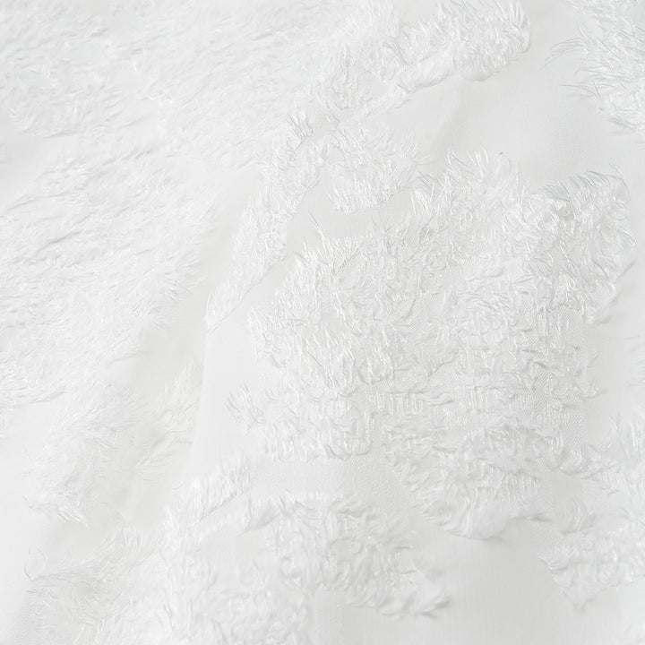 Damen transparente florale Jacquard-Bluse mit Hemdkragen und durchgehender Knopfleiste – Élovi