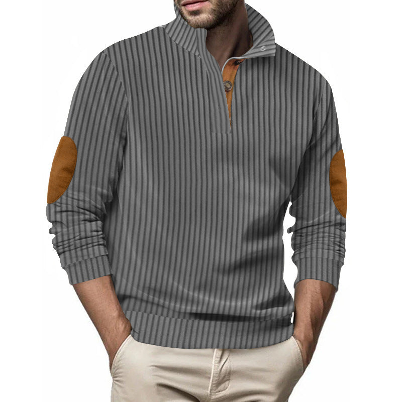 Herren Stepppullover mit strukturiertem Design und Kontrast-Patches Echoarchiv