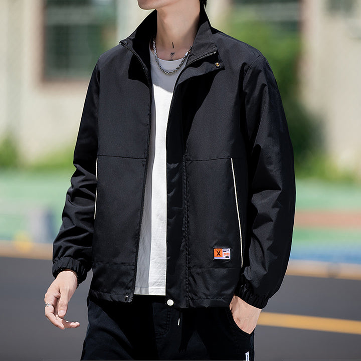 Herren wasserabweisende Sportjacke mit elastischen Bündchen und hohem Kragen Echoarchiv