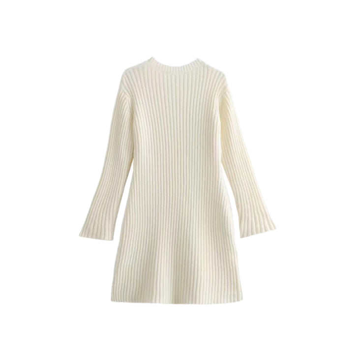 Damen Geripptes Feinstrick-Minikleid mit Glockenärmeln und taillierter Passform Echo Archiv