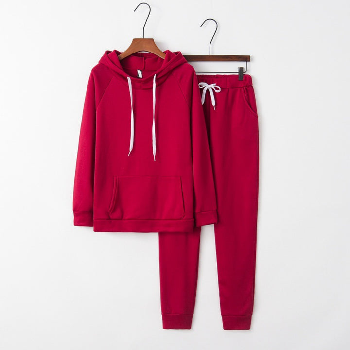 Damen Hausanzug-Set aus weichem Fleece mit Kapuzenpullover und Jogginghose – Auréline