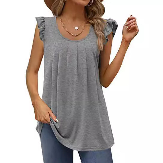 Damen luftiges Blusenshirt mit elegantem Rüschendesign Echo Archiv