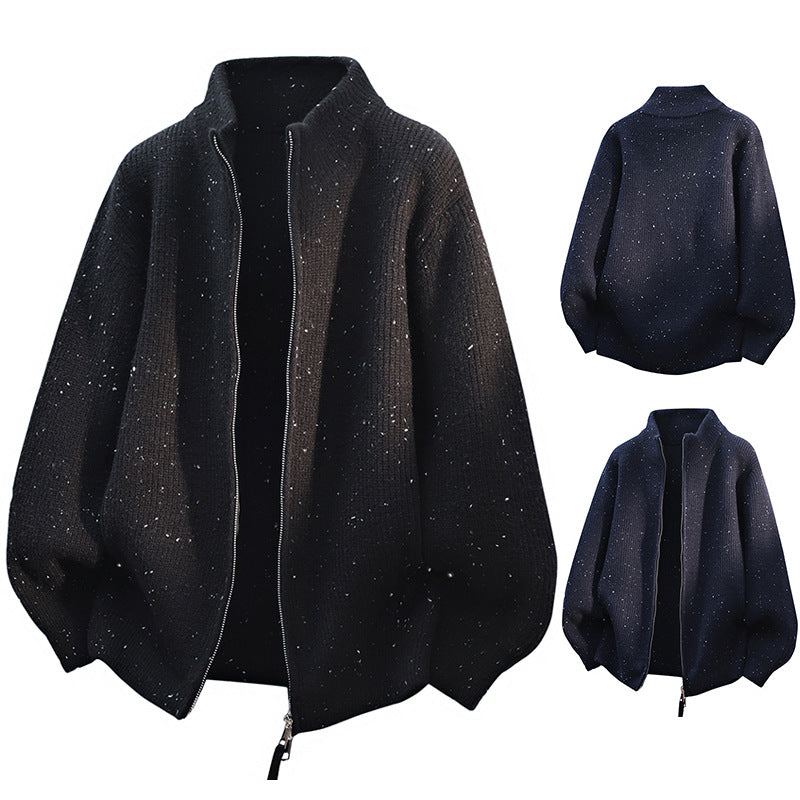 Damen Modische Strickjacke mit hohem Kragen und Reißverschluss Echoarchiv
