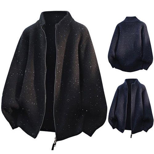 Damen Modische Strickjacke mit hohem Kragen und Reißverschluss Echoarchiv