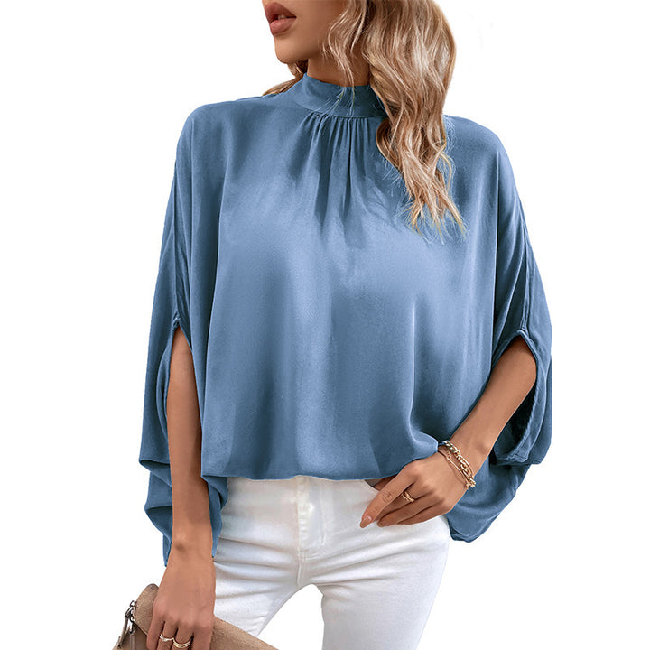 Damen Elegante Bluse mit Stehkragen und Seitenschlitzen Echo Archiv