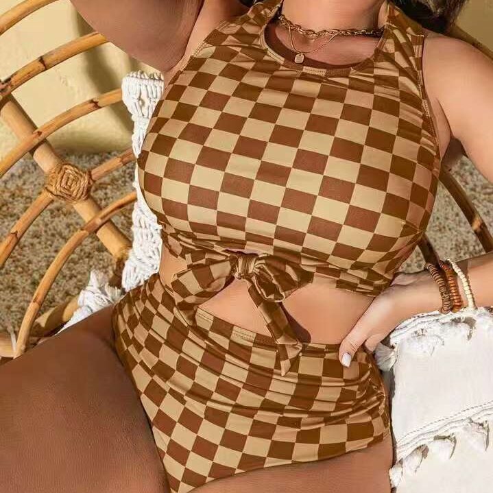 Damen Bikini-Set mit trendy Knoten-Design und hoch geschnittenen Höschen Echo Archiv