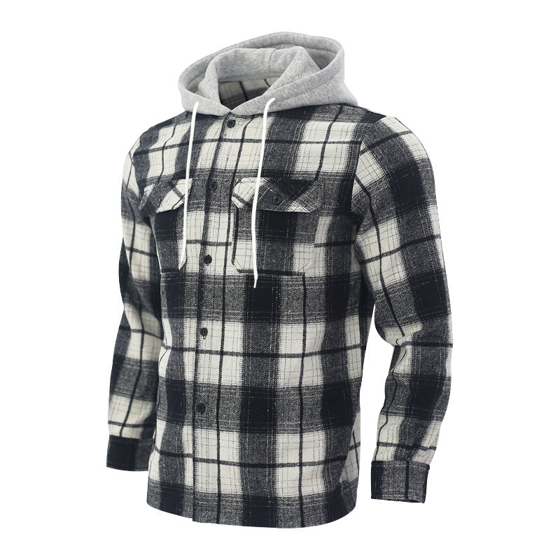 Herren Flanelljacke mit Kapuze und praktischen Brusttaschen Echoarchiv