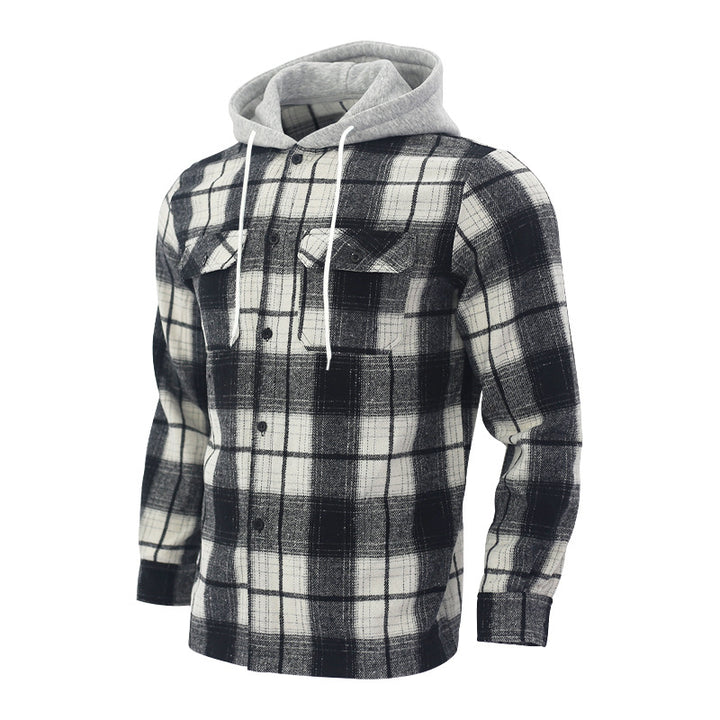 Herren Flanelljacke mit Kapuze und praktischen Brusttaschen Echoarchiv