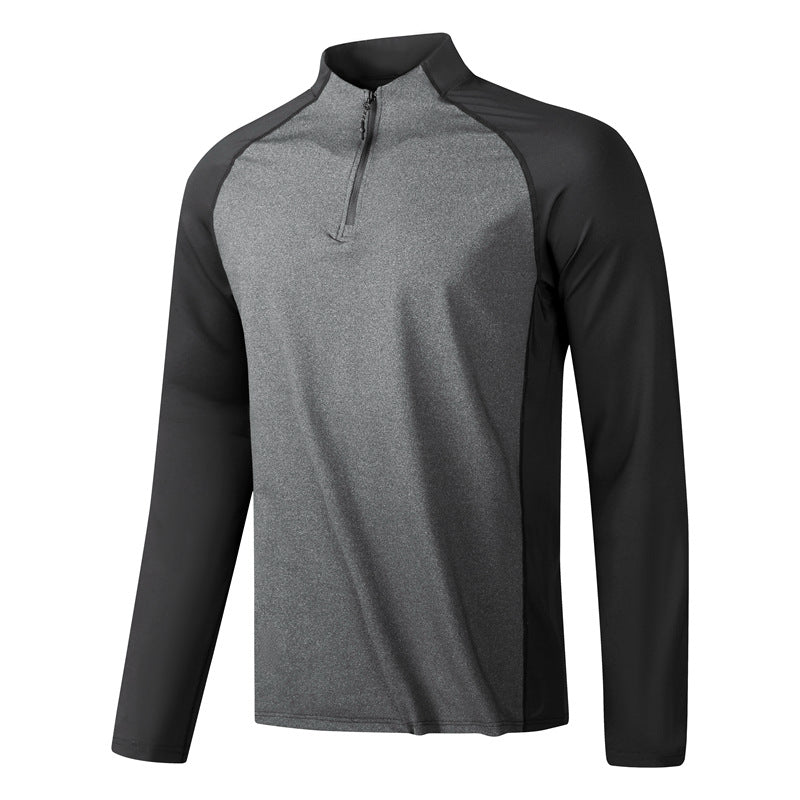 Herren Funktionales Langarmshirt mit Stehkragen und halbem Reißverschluss Echoarchiv