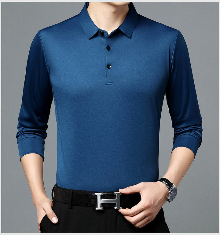 Herren atmungsaktives Langarm Poloshirt mit feuchtigkeitsregulierendem Material Echoarchiv