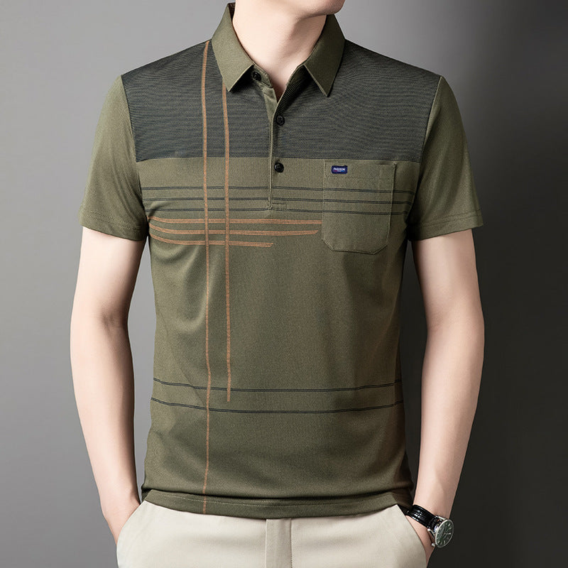 Herren Poloshirt mit atmungsaktiven Eigenschaften und modernem Grafikdesign Echoarchiv