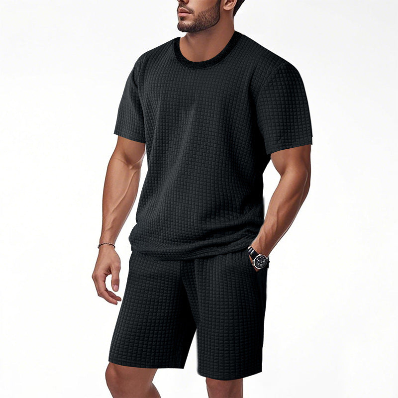 Herren Freizeit-Set aus atmungsaktivem Material mit strukturiertem Design Echoarchiv