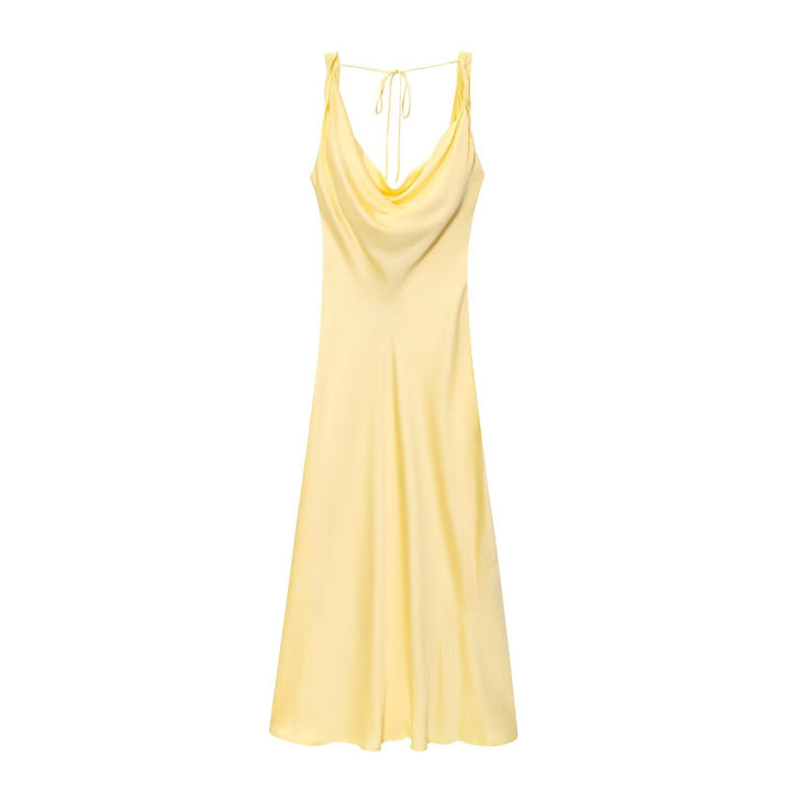 Lange Drapierte Kleid mit Eingebautem Bh – Valéora