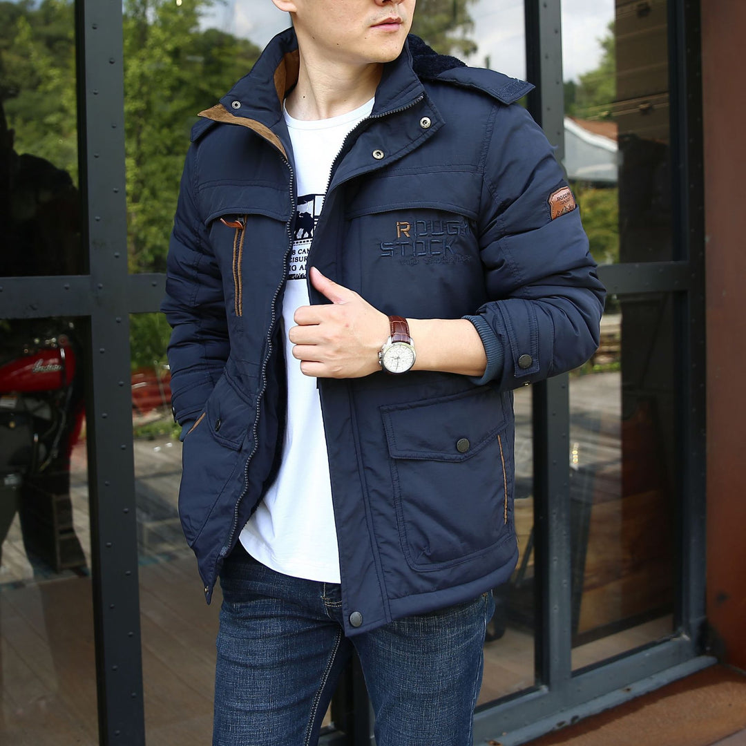 Herren isolierte Fieldparka mit Sherpa‑Kragen und Multifunktionstaschen Echoarchiv