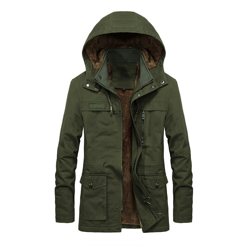 Herren Canvas-Parka mit kuscheligem Teddyfutter und winddichter Front – Taviero