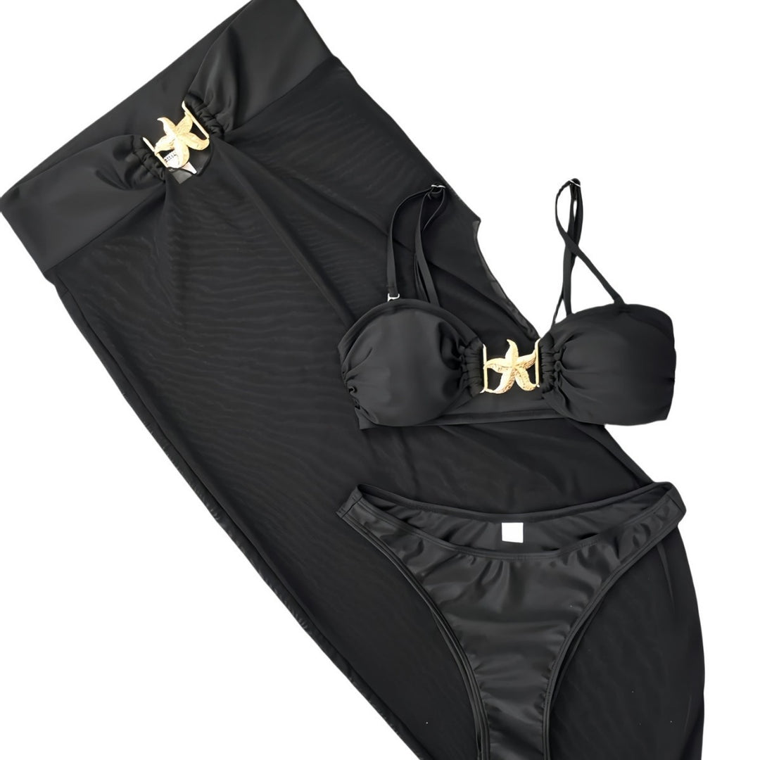 Damen Bandeau-Bikini mit eleganten Schnürdetails und hohem Beinausschnitt Echo Archiv