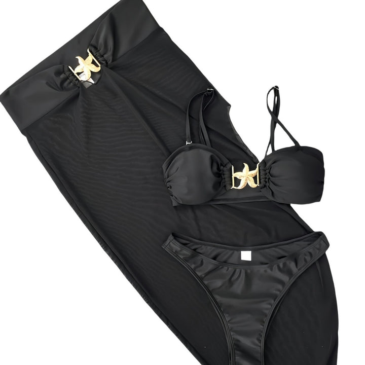 Damen Bandeau-Bikini mit eleganten Schnürdetails und hohem Beinausschnitt Echo Archiv