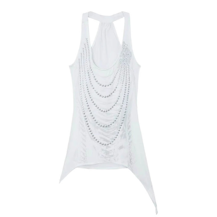 Damen Glitzerndes Tanktop mit asymmetrischem Schnitt Echo Archiv