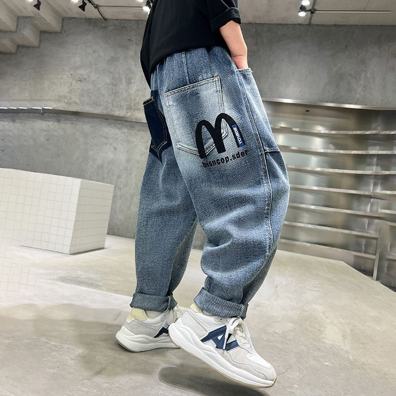 Unisex lässige baggy Jeans mit kreativen Designelementen Echo Archiv