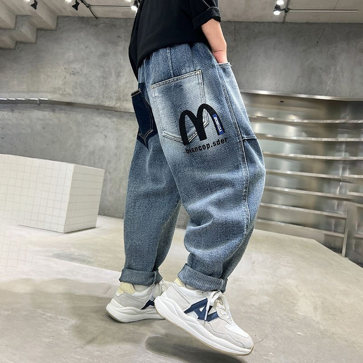 Unisex lässige baggy Jeans mit kreativen Designelementen Echo Archiv