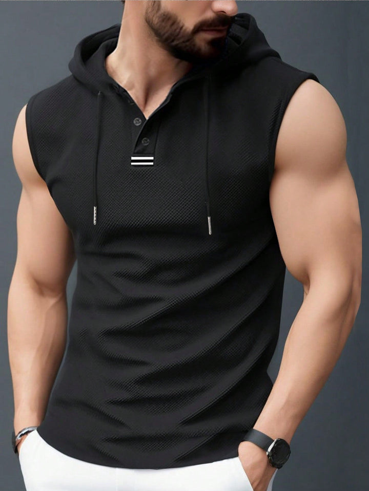 Herren ärmelloses Hoodie-Shirt mit strukturierter Oberfläche Echoarchiv