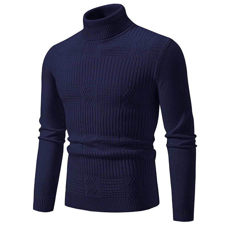 Herren Rollkragenpullover mit Strukturstrick und körpernaher Silhouette Echo Archiv