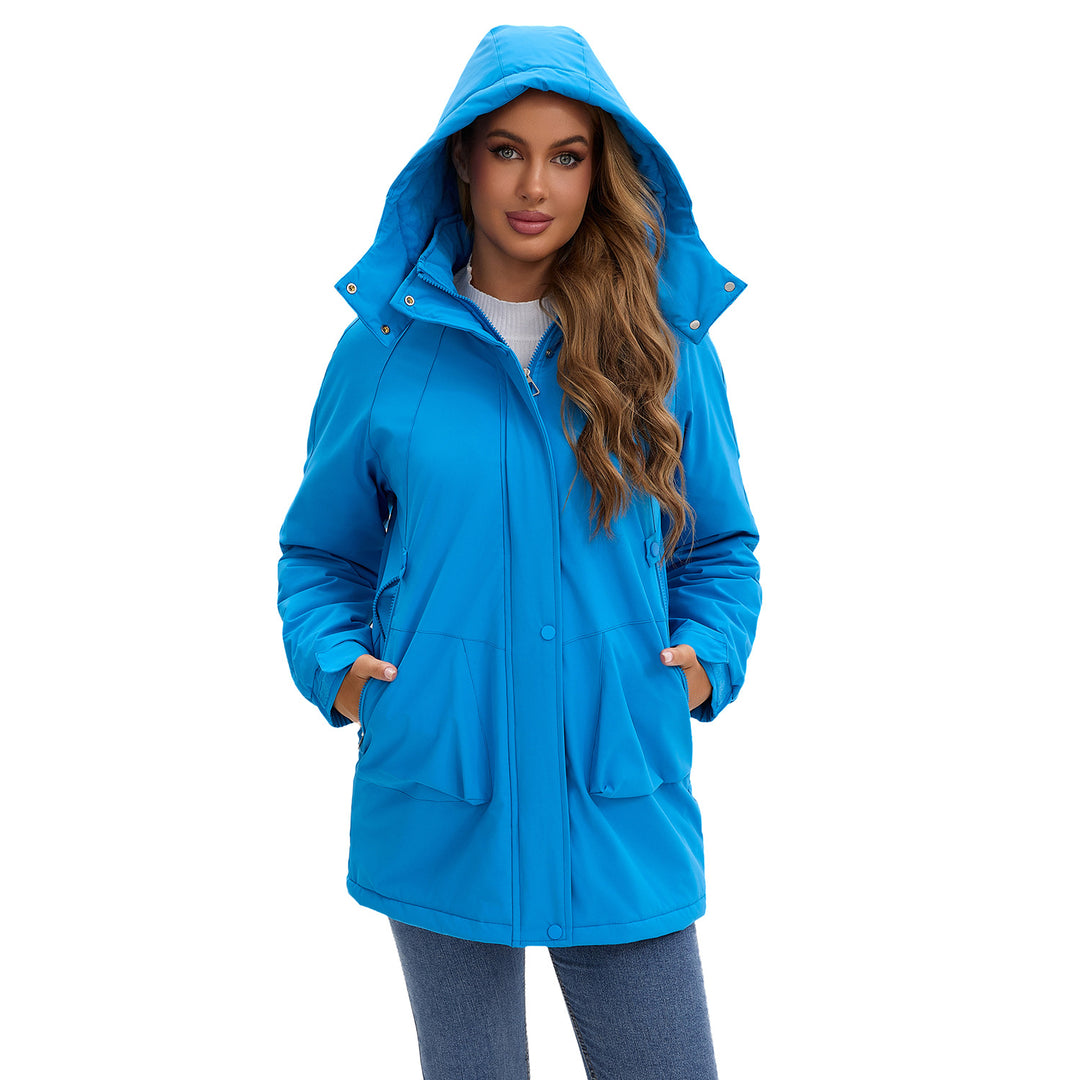 Damen nan taillierter Parka mit Kapuze, verdecktem Reißverschluss und praktischen Reißverschlusstaschen Echo Archiv