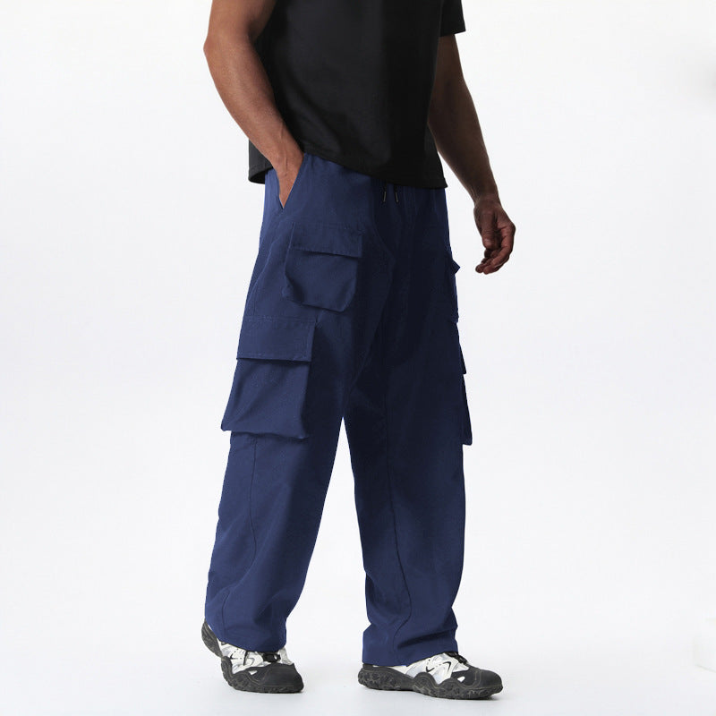 Herren Baggy-Cargohose im Multi-Taschen Utility-Style mit Kordelbund Echo Archiv