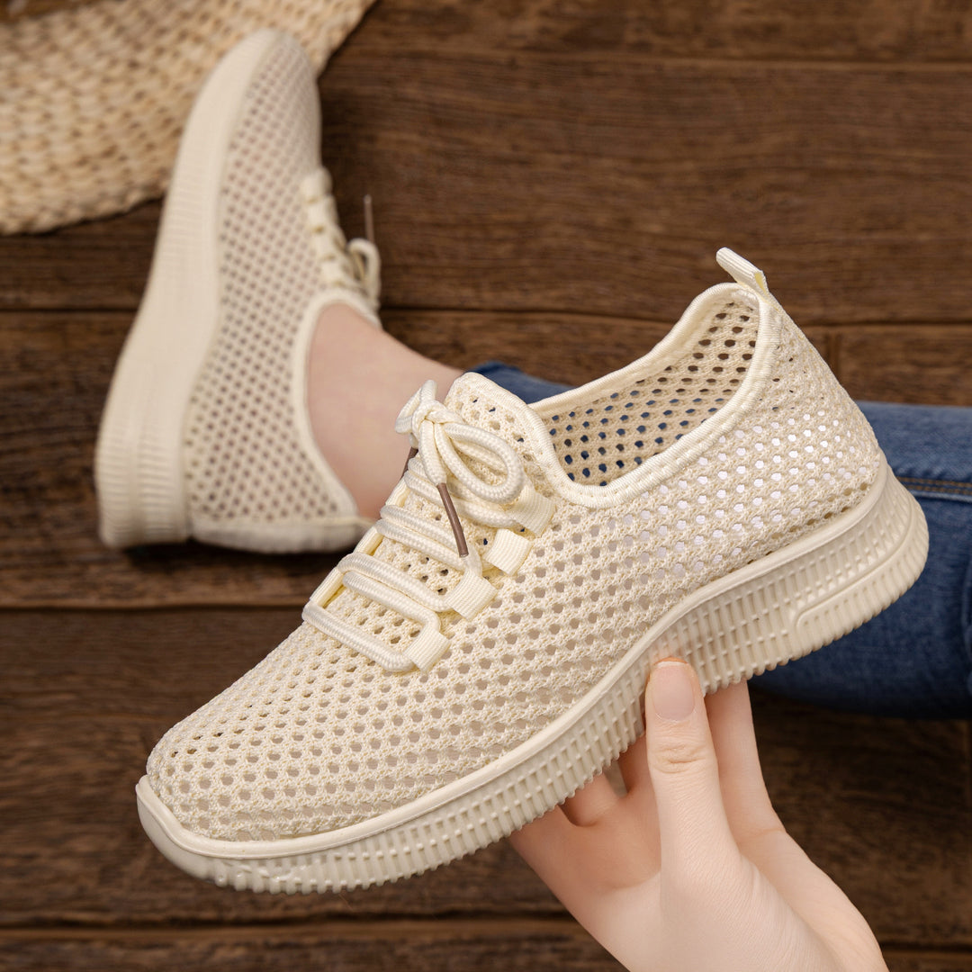 Damen nan atmungsaktiver Mesh-Slip-On Sneaker mit elastischer Schnürung und flexibler Profilsohle Echo Archiv