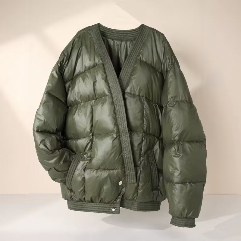 Damen Oversize Steppjacke mit Kimonoöffnung und gerippten Abschlüssen Echo Archiv