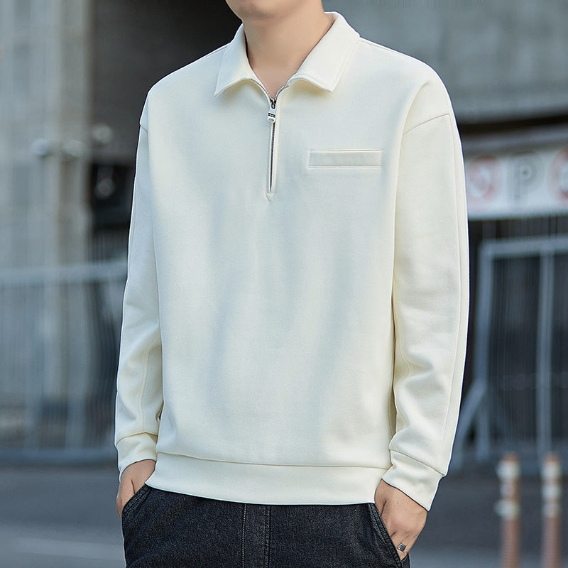 Herren Halbzip-Sweatshirt mit Polokragen und Brustleistentasche Echo Archiv