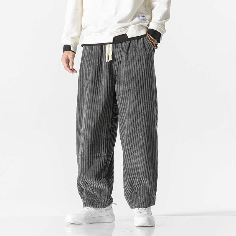 Herren Locker geschnittene Cordhose mit breiten Rippen und Kordelbund Echo Archiv